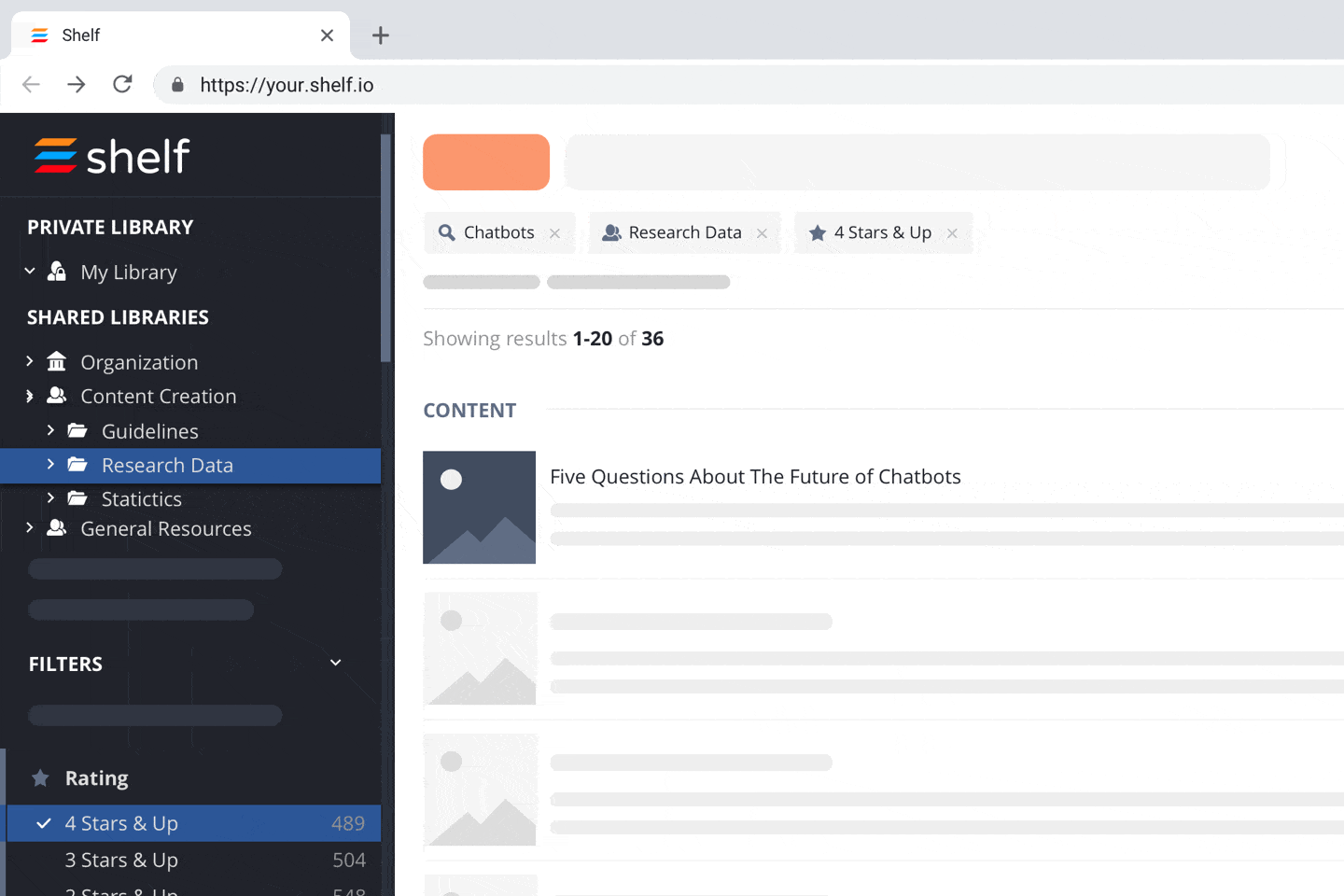 Easily navigate from Search Results to Content and Back
