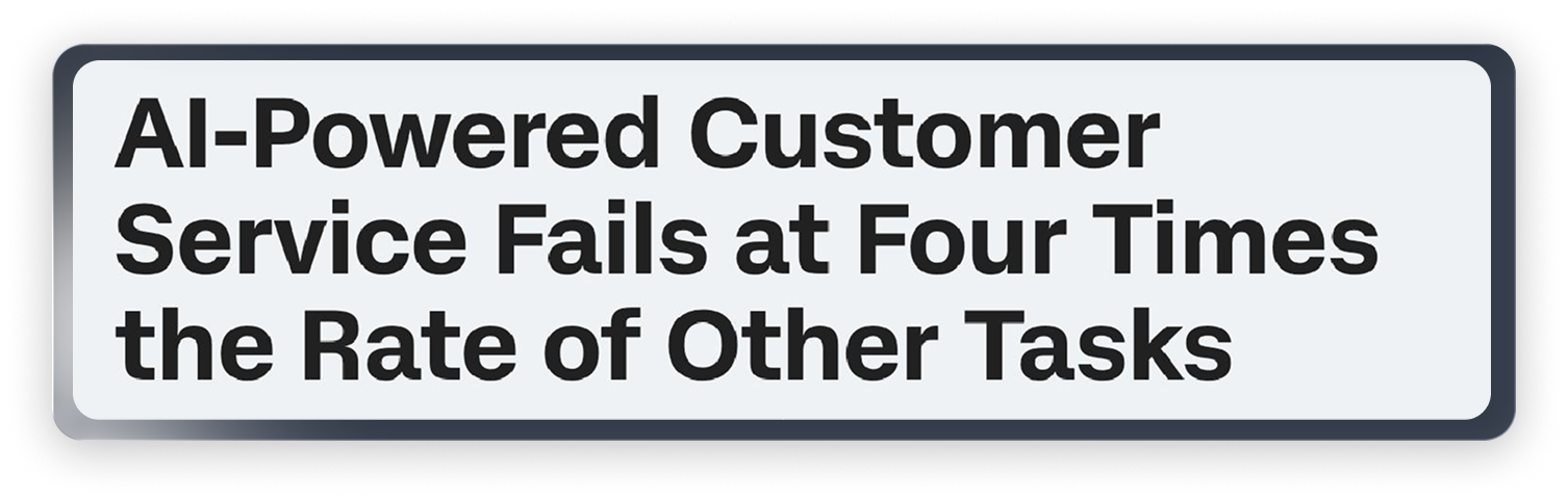 AI-powered customer service fails at four times the rate of other tasks