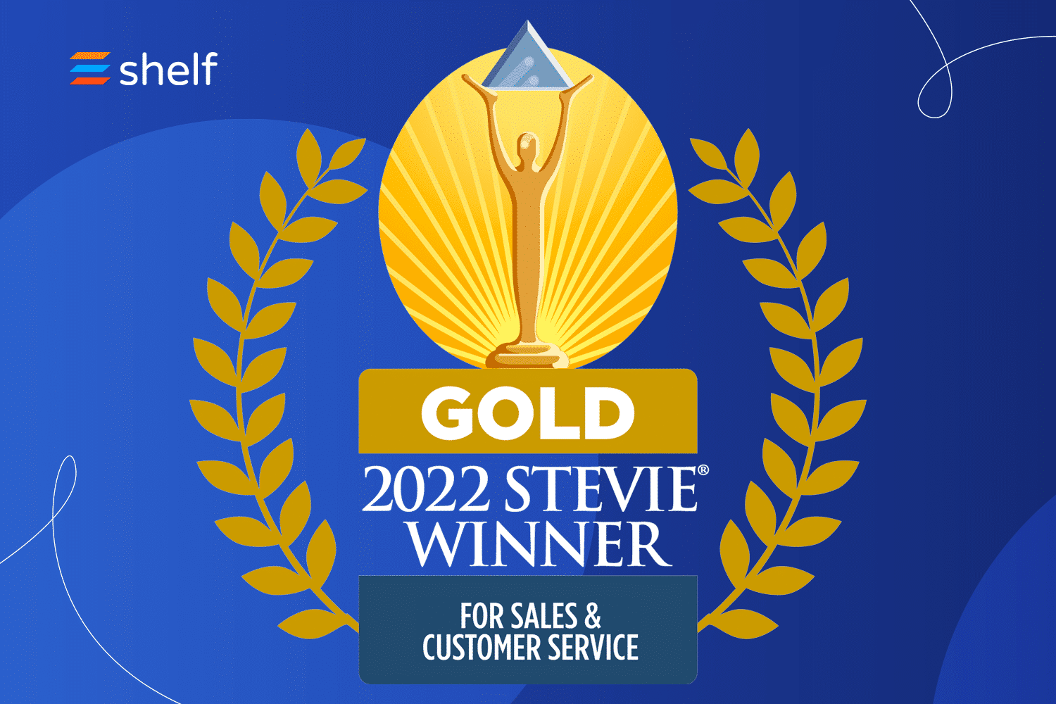 2022 Gold Stevie Award Winner Logo - Shelf