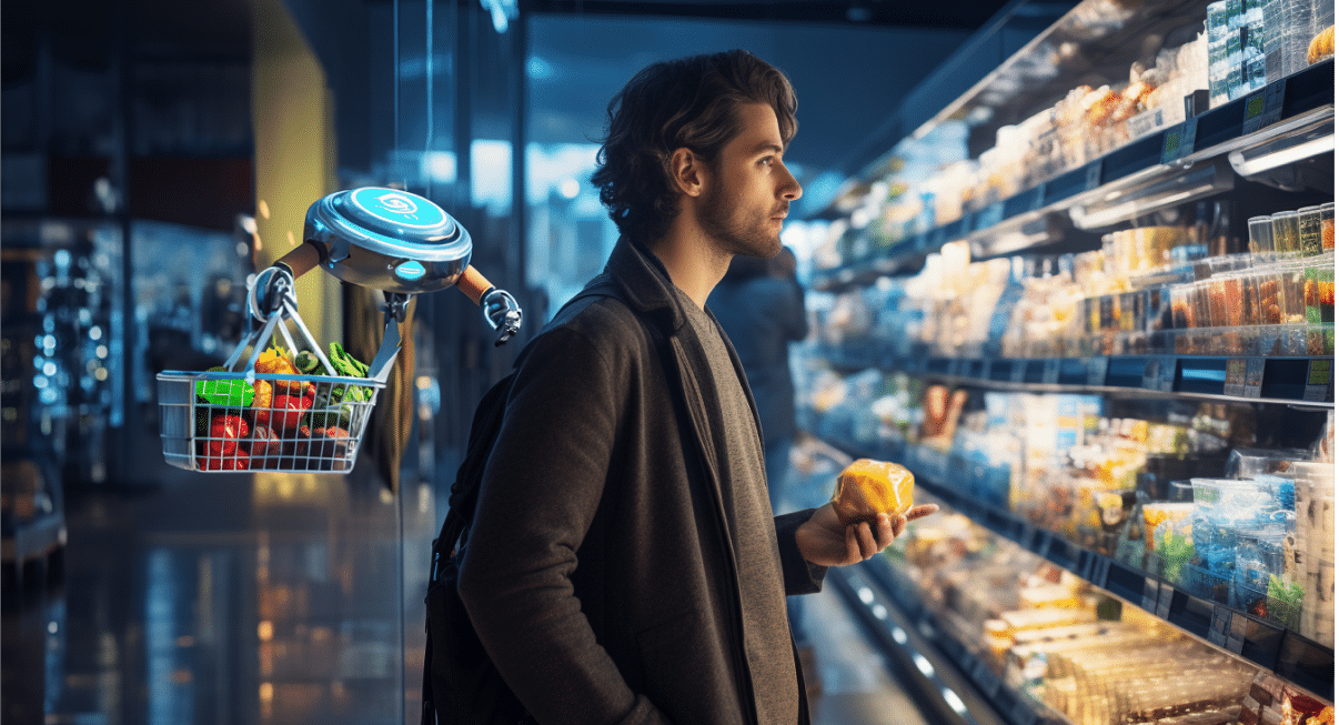 Midjourney depiction of AI Customer Service in a retail environment