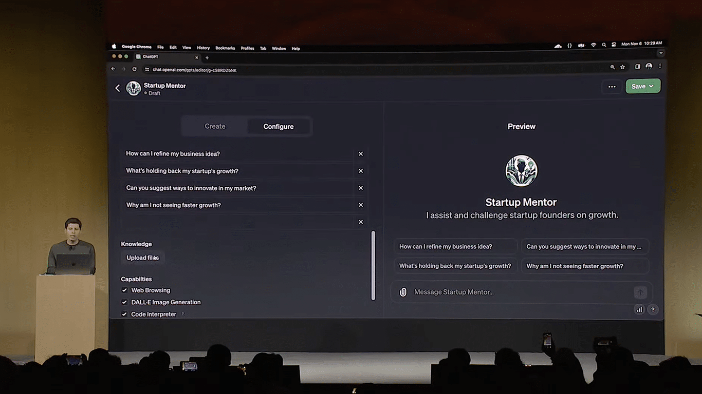 Screenshot from OpenAI Conference Takeaways