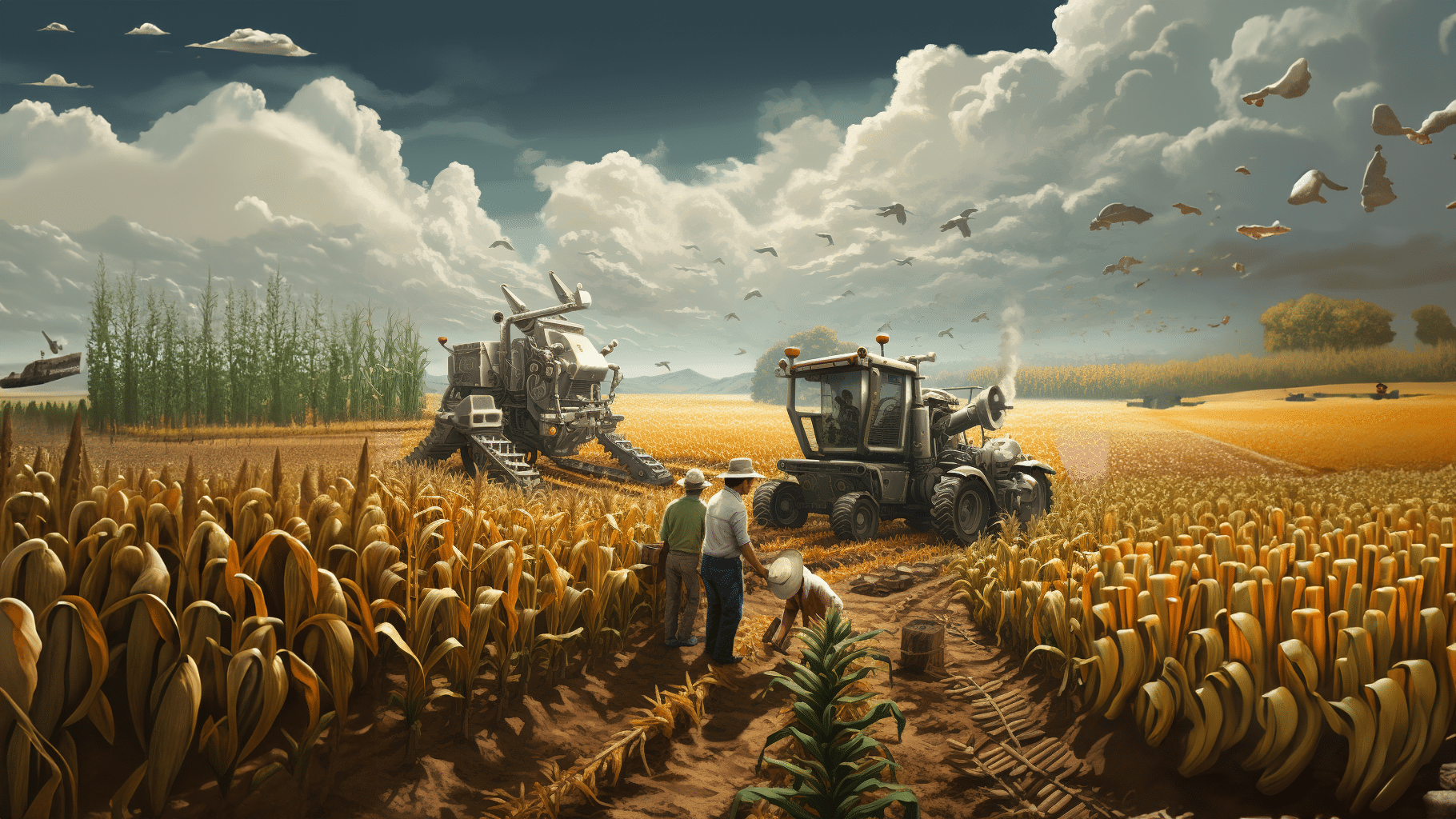 A Midjourney depiction of what jobs will AI replace in agriculture