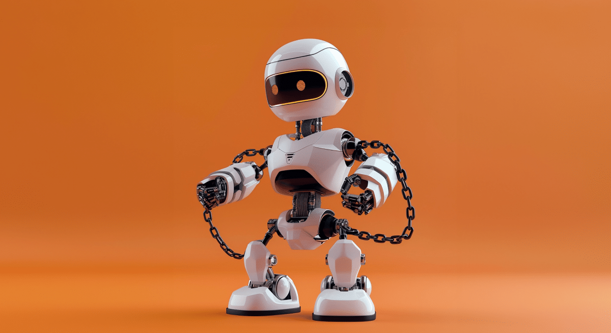 The AI Weekly Breakthrough Newsletter Edition #5 - April 9, 2024. Midjourney depiction of a robot in chains.